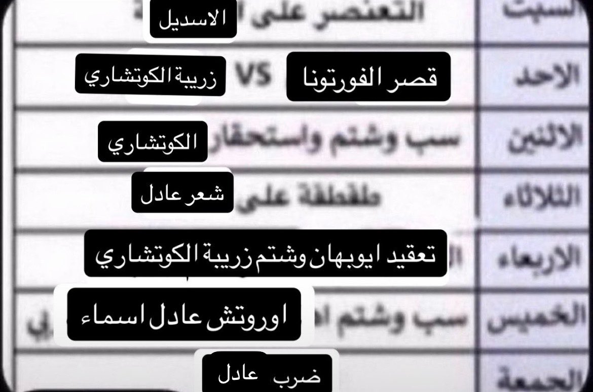 xlil7ll's tweet photo. جدولي الاسبوعي https://t.co/07rOTn6BEp