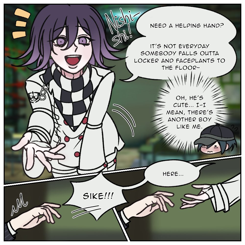 saik0_thebest's tweet photo. What if Shuichi met Kokichi first?
Read right to left ⬅️ 

(im so saiouma delusional help 💔) https://t.co/PItorbzRx7