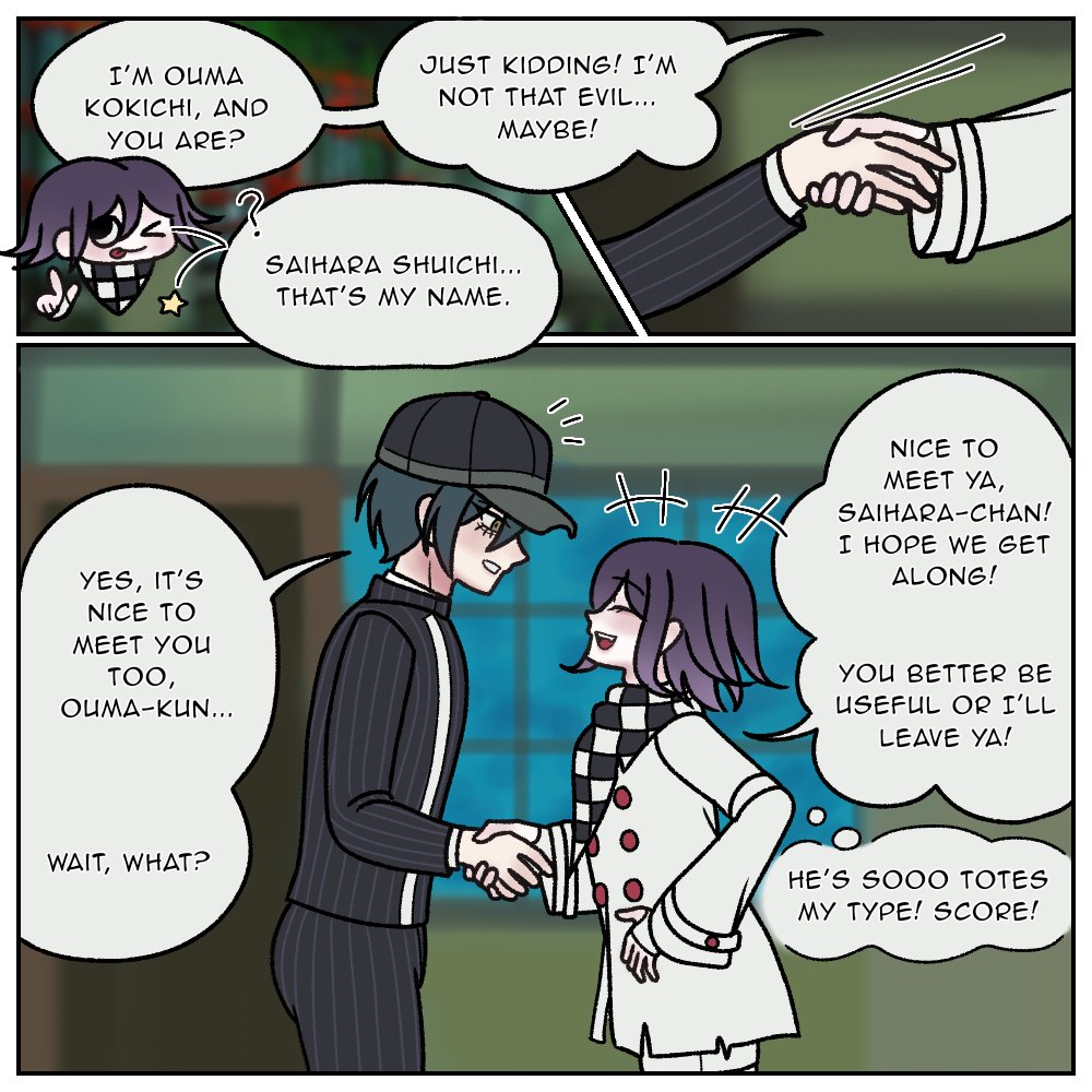 saik0_thebest's tweet photo. What if Shuichi met Kokichi first?
Read right to left ⬅️ 

(im so saiouma delusional help 💔) https://t.co/PItorbzRx7