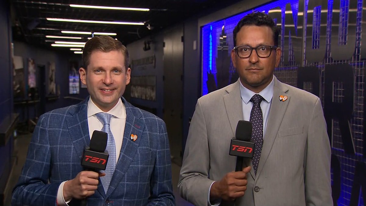 TSNHockey's tweet photo. GAME DAY - The Canadiens nearly acquired Matthew Knies in March and showed interest this summer in Kirill Marchenko. @ArponBasu &amp; @markhmasters on how the Habs likely view the Leafs' trade and how  Kent Hughes is happy with how his team has rounded out: https://t.co/IhX3Hnx27c https://t.co/PZImvjeWoc