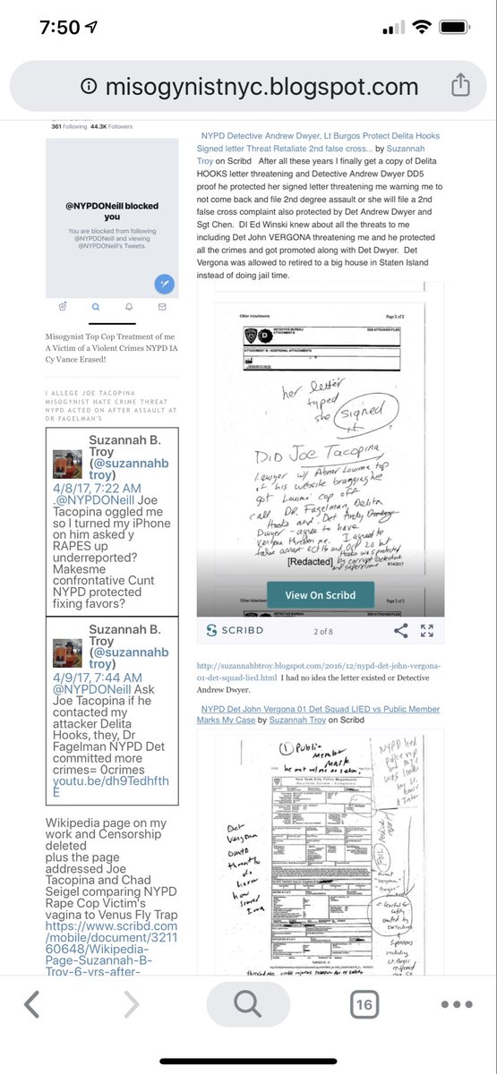 vegansuz's tweet photo. corrupt NYPD part of 01 
Precinct detective squad 2012 also had Etan Patz case fabricated a mutual assault when I was a human piñata a one-way attack of me i’ve started from behind a long reception desk, where I was yelled U have no rights! She gave me finger 3x before I filmed! https://t.co/tC4jB6lRO6