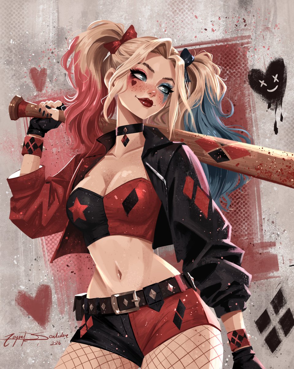 sanlidere's tweet photo. Just for fun, Harley Quinn in my other style. ##harleyquinn #illustration #drawing #dccomics https://t.co/u03hK8PtRS