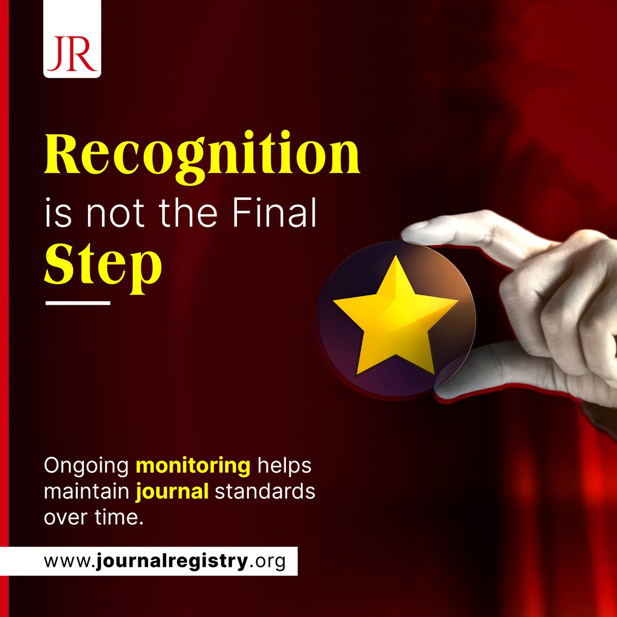 jourreg's tweet photo. Recognition Is Not the Final Step.

Journal Registry promotes awareness of the standards behind credible and responsibly governed journals.

Recognition matters. Maintaining standards matters more.

https://t.co/AQL0RUQ7a3

#JournalRegistry #JournalQuality #ResearchIntegrity https://t.co/1jn0UKeavo