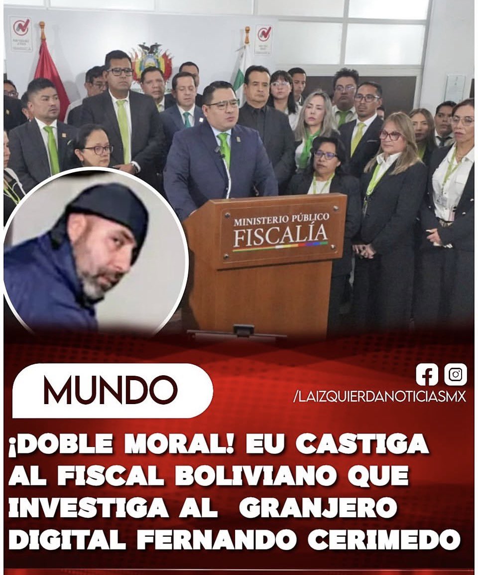 RiosAnaMa's tweet photo. ¡REVOCAN VISA ! DE forma inexplicable EU le revocó la visa a Roger Mariaca, fiscal general de #Bolivia, que investiga al operador argentino Fernando Cerimedo por presunto intento de feminicidio, violencia familiar y enriquecimiento ilícito. Mariaca también lleva los casos de las "narcomaletas" y el tráfico de combustible.