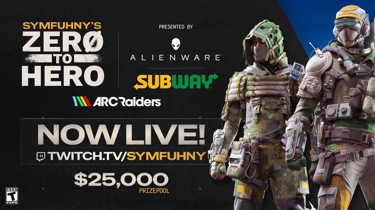 Symfuhny's tweet photo. $25k @ARCRAIDERSGAME TOURNAMENT RIGHT NOW
Shout out to @Alienware & @Subway
#AlienwarePartner #SubwayPartner
https://t.co/E4SFjHi70P
https://t.co/u1wgYVX1dz https://t.co/ZAS5QSjkhn