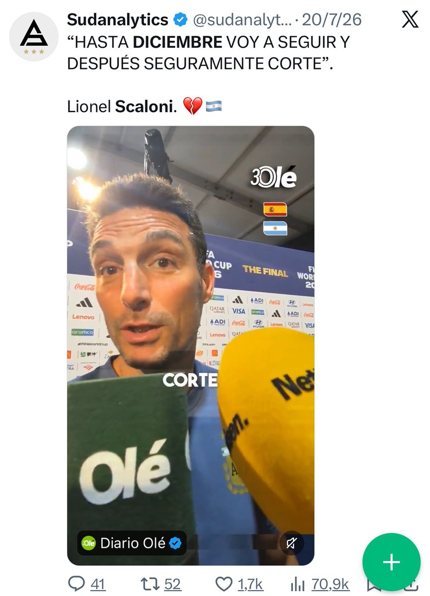 julienzista's tweet photo. JSJSJSJS te amo scaloni teatrero, él solamente quería que le roguemos https://t.co/9j6D1CFkni