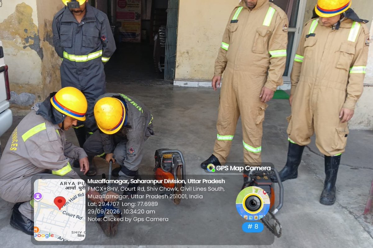 muzaffarnagfire's tweet photo. आज दिनांक 29.09.2026 दिन मंगलवार को ADG महोदया, UPF&amp;ES के आदेशानुसार एवं CFO  मुजफ्फरनगर महोदय के निर्देशन में फायर स्टेशन मुजफ्फरनगर पर साप्ताहिक फायर ड्रिल कराई गई व फायर/रेस्क्यू उपकरणों के रख-रखाव एवं संचालन का अभ्यास कराया गया। https://t.co/Ks300hHPp6