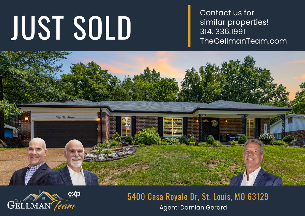 TheGellmanTeam's tweet photo. Another SOLD by The Gellman Team - 5400 Casa Royale Dr, St. Louis, MO 63129 #thegellmanteam #soldquick #StLouis #wesellhomes #justsold #realestate #stl #stlrealty #stlouisrealestate #missourirealestate https://t.co/uNkjLjaeP7