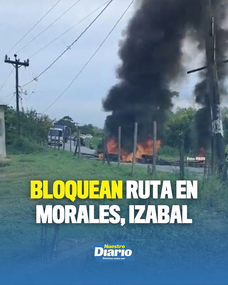 ⚠️🚗 BLOQUEO EN MORALES, IZABAL 🚗⚠️ Provial reporta un bloqueo en el kilómetro 263 de la ruta RD-IZB-24, en la aldea Creek Zarco, Morales, Izabal, donde el …