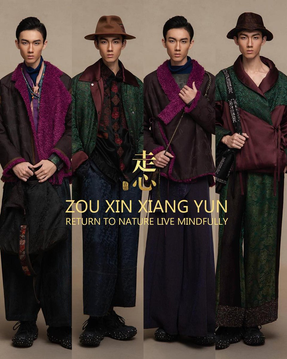 MagaliVienneau's tweet photo. Where millennia of botanical heritage meet avant-garde menswear. Zouxin Silk’s Winter Menswear Archive embraces “Return to Nature, Live Mindfully, ” pairing eco-friendly Xiangyunsha silk with shearling, satin lapels, and bold deconstructed https://t.co/1UNkBUsClg