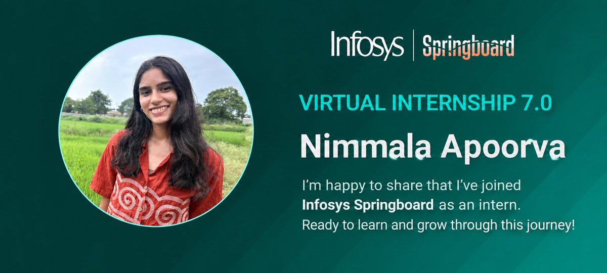 Apoorva2626's tweet photo. And it begins! ✨
Today marked the inauguration of my Infosys Springboard Virtual Internship 7.0 – Batch 4.

After the application, learning, shortlisting and verification, it feels great to finally begin this journey. 🚀

@InfySpringboard #infosysspringboard
#lifelonglearning https://t.co/zJYXsWLzx1