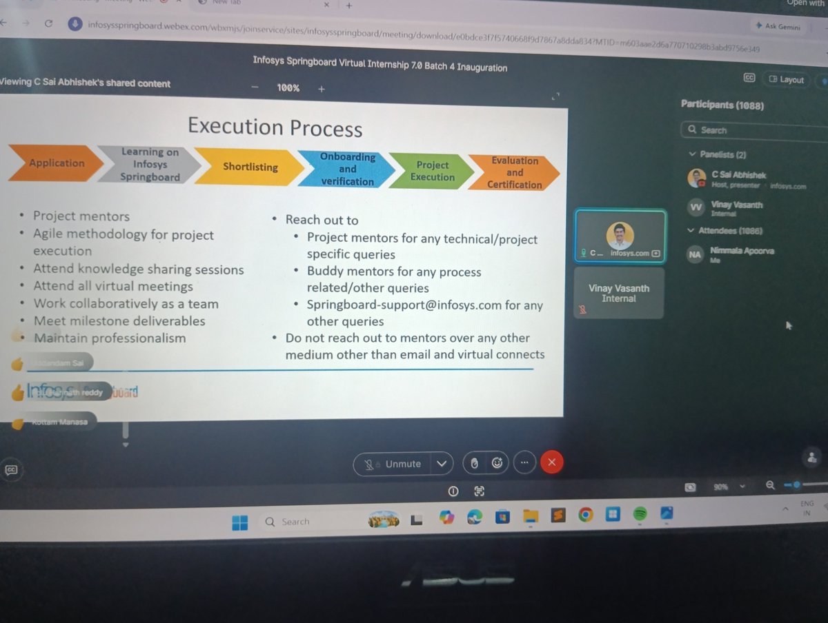 Apoorva2626's tweet photo. And it begins! ✨
Today marked the inauguration of my Infosys Springboard Virtual Internship 7.0 – Batch 4.

After the application, learning, shortlisting and verification, it feels great to finally begin this journey. 🚀

@InfySpringboard #infosysspringboard
#lifelonglearning https://t.co/zJYXsWLzx1