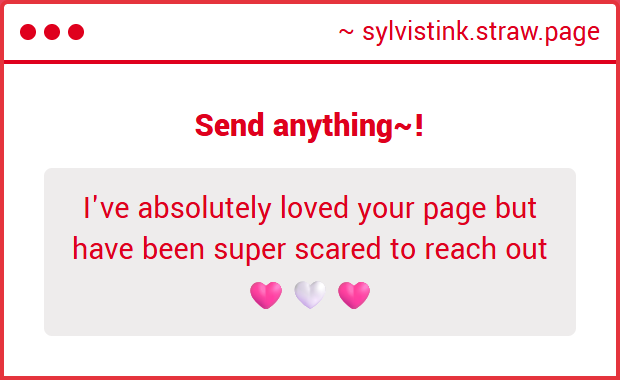 SylviStink's tweet photo. Aww~ thank you! I know for a lot of my posts I do sorta "condescending" captions, but I promise I'm really nice! (as long as you want me to be ;3)

But the strawpage will always be there for anyone who wants to stay anonymous~!
https://t.co/BLepx4gvaR https://t.co/N6rtzLAsko