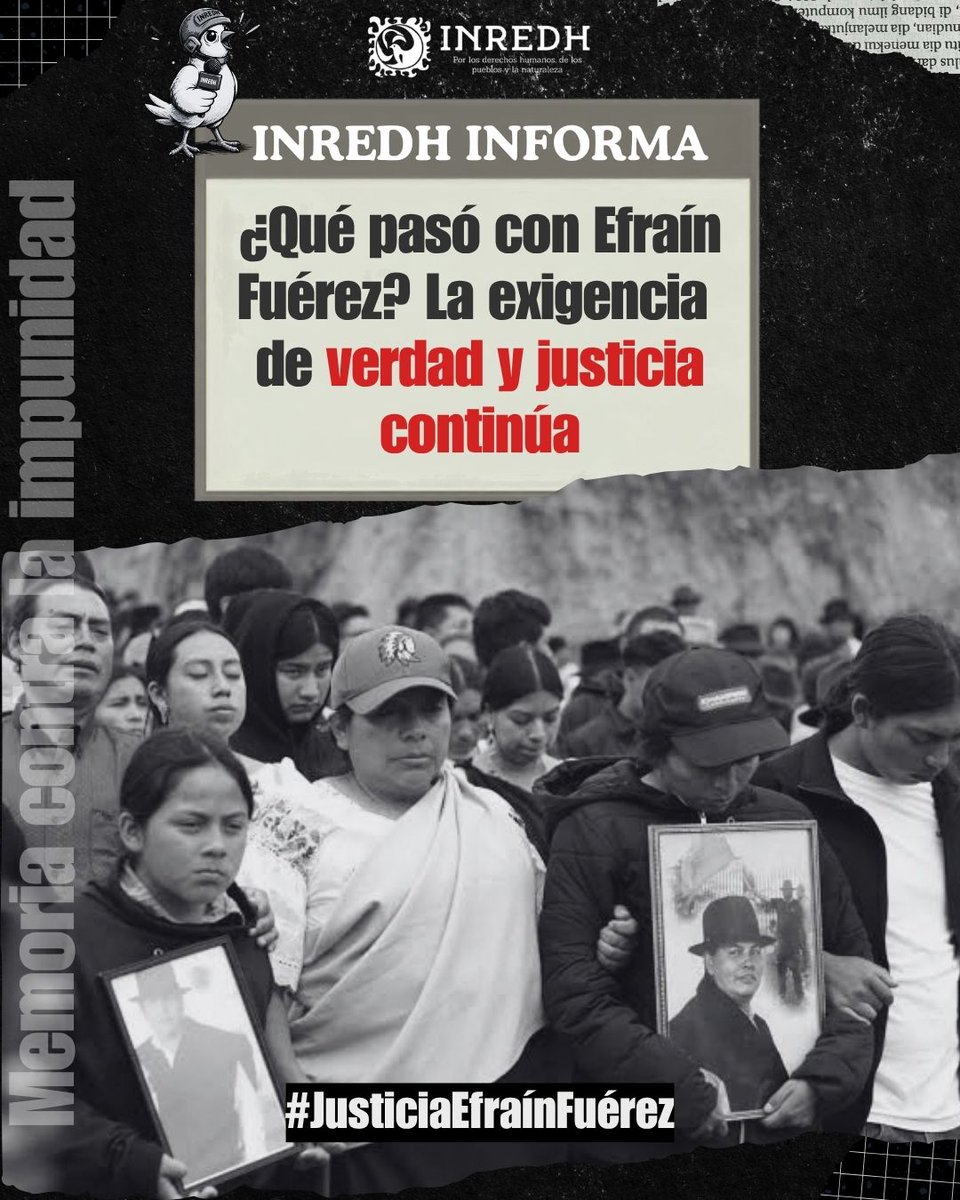 inredh1's tweet photo. #JusticiaParaEfraínFuérez | ⚫ Efraín Fuérez fue asesinado. Exigimos verdad, justicia y reparación.

El 28 de septiembre de 2025, en el contexto del Paro Nacional que comenzó el 21 de septiembre y movilizó a miles de personas en defensa de demandas sociales, económicas, seguridad y territoriales, Efraín Fuérez, líder comunitario, fue asesinado por el impacto de una bala atribuida al uso de la fuerza estatal.

Su muerte no puede reducirse a una cifra más. Efraín tenía una historia, una comunidad y una lucha. Su vida fue arrebatada durante una jornada en la que el Estado tenía la obligación de proteger los derechos de quienes ejercían su legítimo derecho a la protesta.

Ni olvido ni impunidad.

#ParoNacional2025 #DerechosHumanos #VerdadJusticiaReparación #NiOlvidoNiImpunidad