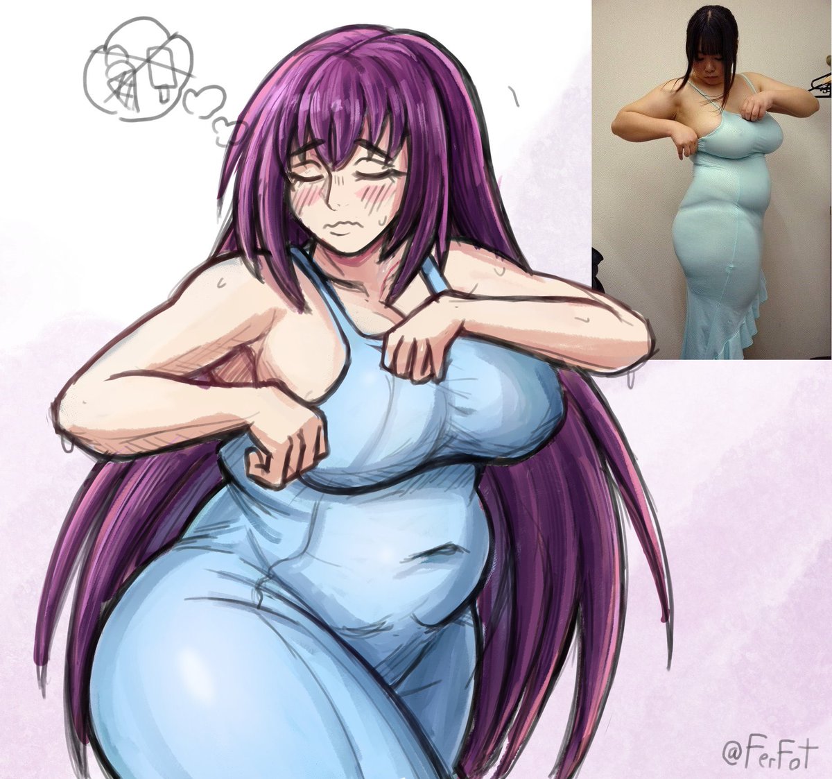BrideOfSkye's tweet photo. ⠀
Ridiculous to hoist her into this dress, she hardly fits it. No more ice cream for her from now on..
⠀ https://t.co/GImYVWdy2x
