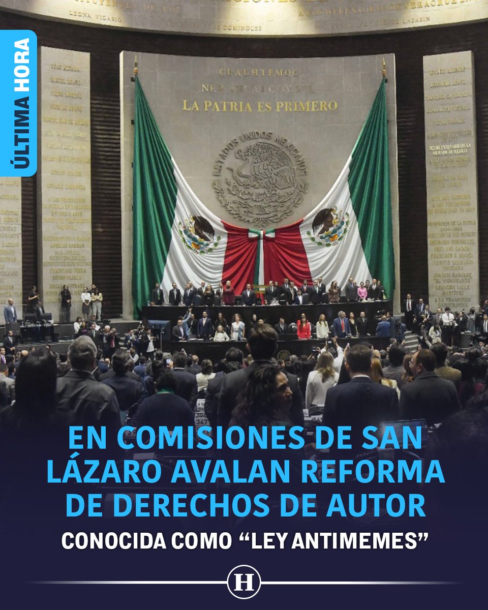 heraldodemexico's tweet photo. 🚨 #ÚLTIMAHORA 🚨 La Comisión de Economía, Comercio y Competitividad de la Cámara de Diputados aprobó el dictamen que reforma la Ley Federal del Derecho de Autor, iniciativa enviada por la presidenta Claudia Sheinbaum para regular la responsabilidad de las plataformas digitales ante la piratería.
La reforma plantea que las empresas de tecnología implementen políticas para suspender o dar de baja definitivamente el servicio de internet o las cuentas de usuarios que infrinjan de manera reiterada los derechos de autor. Organizaciones civiles han llamado a la propuesta “Ley Antimemes” y advierten sobre un posible riesgo de censura automatizada en internet.