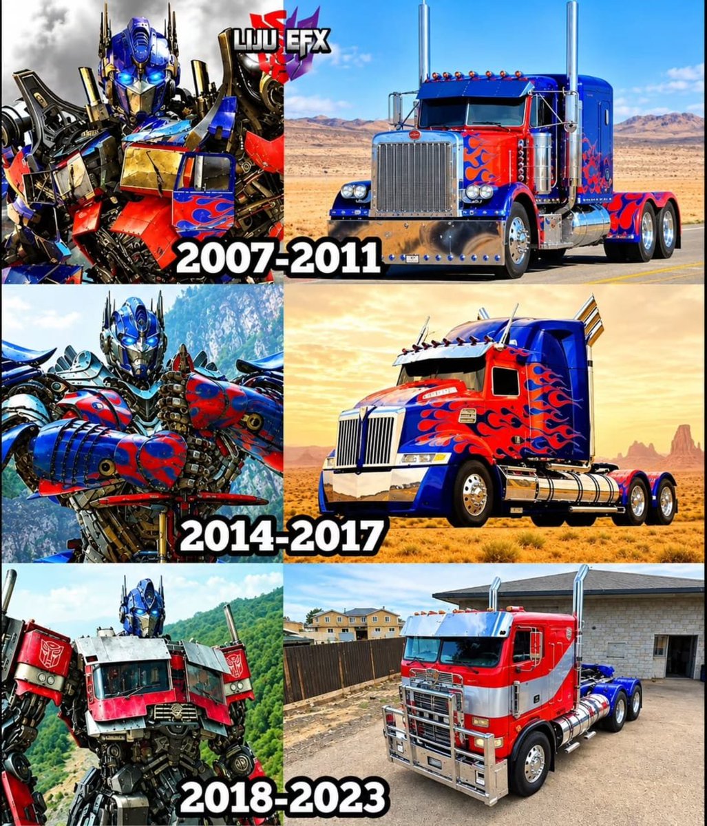 cinefandomtv's tweet photo. Which is the best optimus prime Truck design 🤔 https://t.co/i6Te8X0vwg
