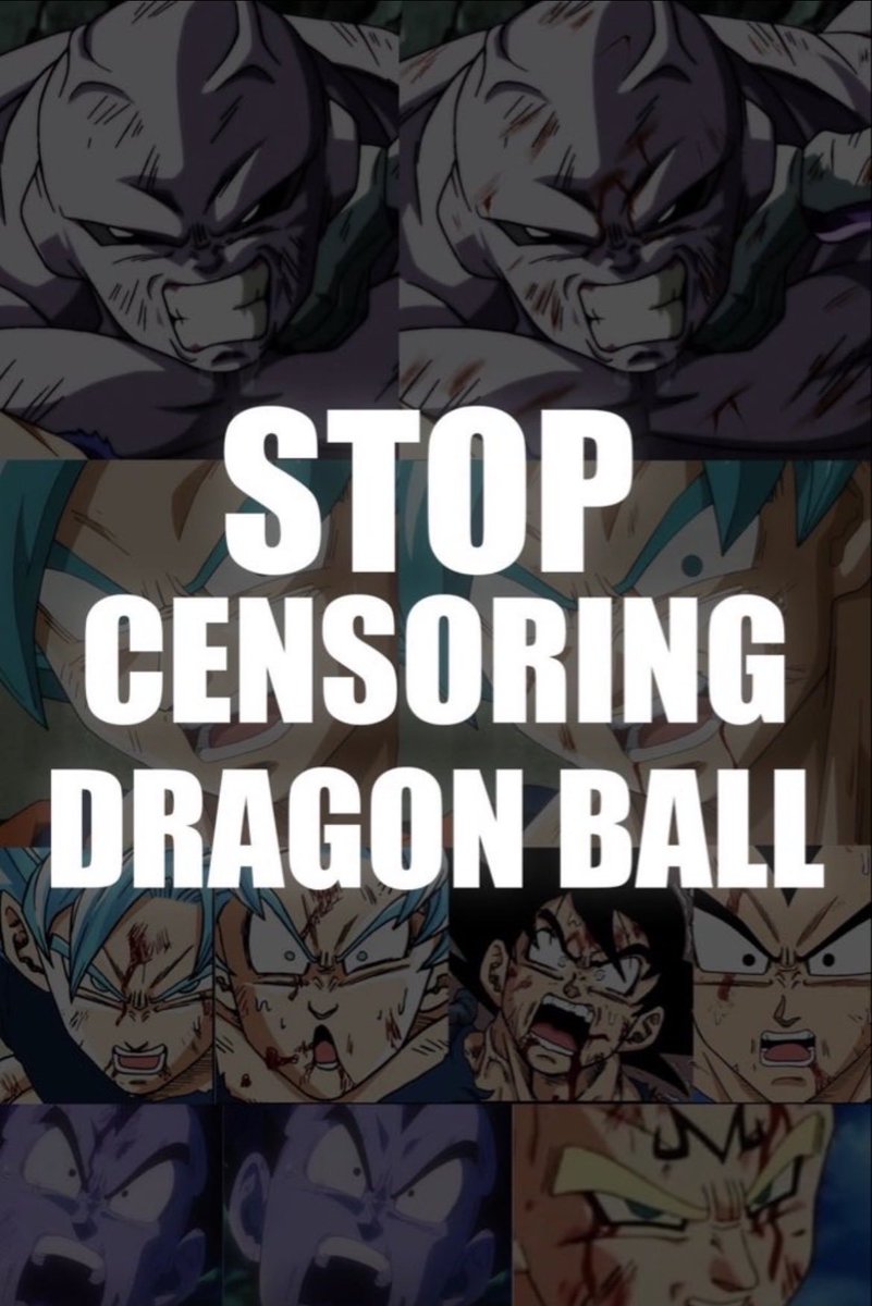 DB_Simplemente's tweet photo. Actualmente está surgiendo la campaña para evitar que las futuras series de Dragon Ball tengan esa censura tan evidente que ha tenido la serie en sus producciones modernas; sin embargo, creo que esto va mucho más allá de meramente una cuestión artística, tiene que ver con el mercado internacional y las diferentes cadenas de televisión de cada país.

Países como España y Argentina han censurado Dragon Ball Super a pesar de que la serie de por sí ya cuenta con bastante censura, por lo cual hacer una serie "más cruda" puede ocasionar que haya problemas con la compra de licencias de las diferentes cadenas al considerar que el contenido mostrado no es apto para niños, y eso sí sería un verdadero problema. Por lo cual, en mi suposición, creo que Toei Animation prefiere censurar ella misma la serie a que lo hagan individualmente los distintos países o a que simplemente no puedan vender la serie al hacerla un poco más explícita.