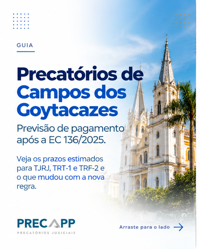 precapp's tweet photo. Precatórios de Campos dos Goytacazes: quando o pagamento pode acontecer?
A EC 136/2025 mudou o fluxo de pagamentos e impactou as projeções para TJRJ, TRT-1 e TRF-2.
Confira a análise completa e as estimativas no site da Precapp
https://t.co/NKSHxPDo7t
#Precatórios #Precapp https://t.co/AonufurIvx