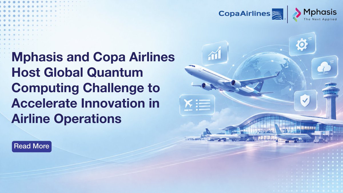 Mphasis's tweet photo. What happens when quantum computing meets airline operations?

Mphasis and Copa Airlines challenged teams from leading IITs and Canadian universities to tackle one of aviation's toughest problems: passenger re-accommodation during flight disruptions.

Using real-world data, participants explored quantum and classical approaches to optimize outcomes at scale and bring innovation closer to enterprise reality.

Read More: https://t.co/NIsLgYtbZr

#QuantumComputing #Innovation #COPAAirlines #Aviation #AI #StayAhead #EngineeringIsInOurDNA #IntelligentEngineering #AIWithoutIntelligenceIsArtificial