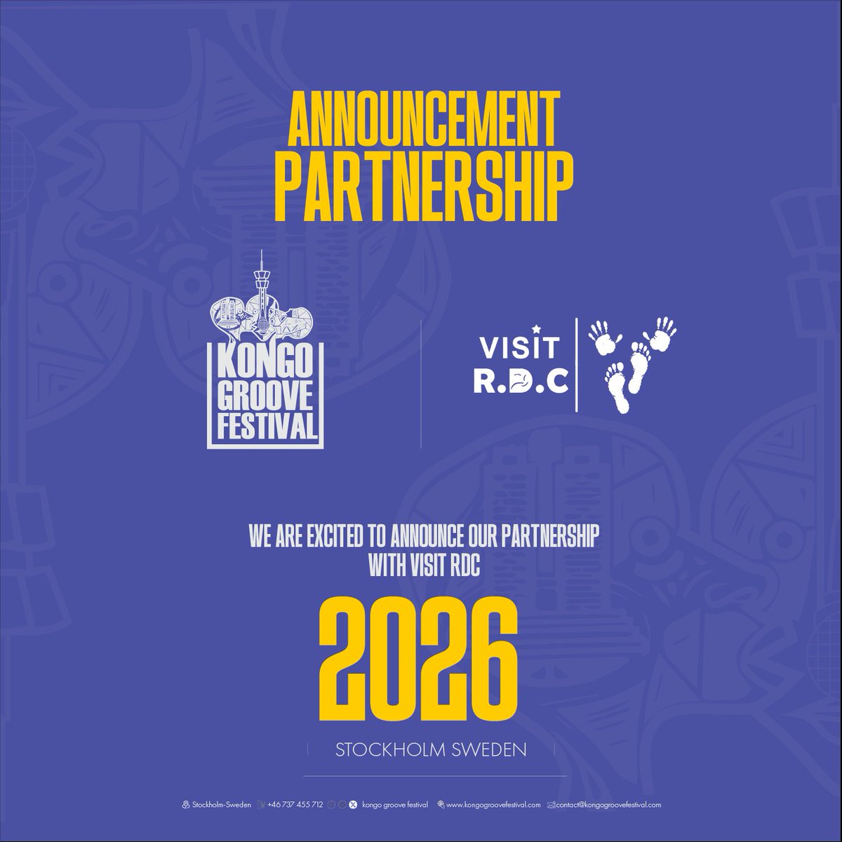 KongoGrooveFest's tweet photo. 🤝🇨🇩 PROUD MOMENT! 

The @KongoGrooveFestival is thrilled to announce its official partnership with @243VisitDrcongo for the 2026 edition! 

Together, we will make Stockholm vibrate to the rhythm of DRC's culture, arts, and tourism treasures.

🌍 Congo at the heart of the groove! https://t.co/nJt8OqKkHy