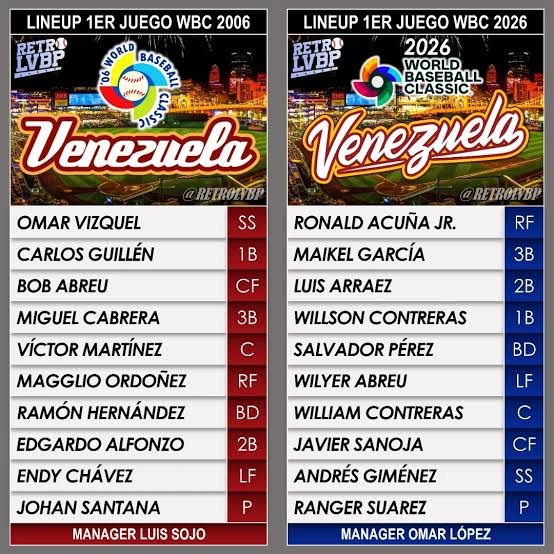 Leonrv8's tweet photo. Ambos lineup son buenos. 
Pero lo cierto es que el del 2026 nos hizo campeones del mundo. 

El del 2006 bueno. Celebraron el cumpleaños de Abreu y después para su casa. https://t.co/nEIBcKdq6v