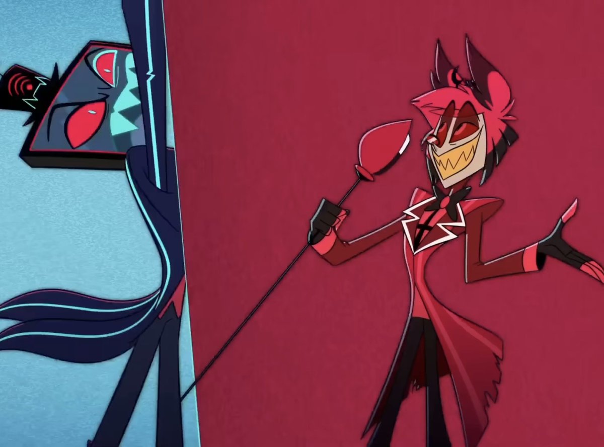 TohryuS's tweet photo. Charlie 🤝 Alastor 

Quitarle pantalla a Vox mientras comparten cancion 🤣 https://t.co/GdlVM3STRU
