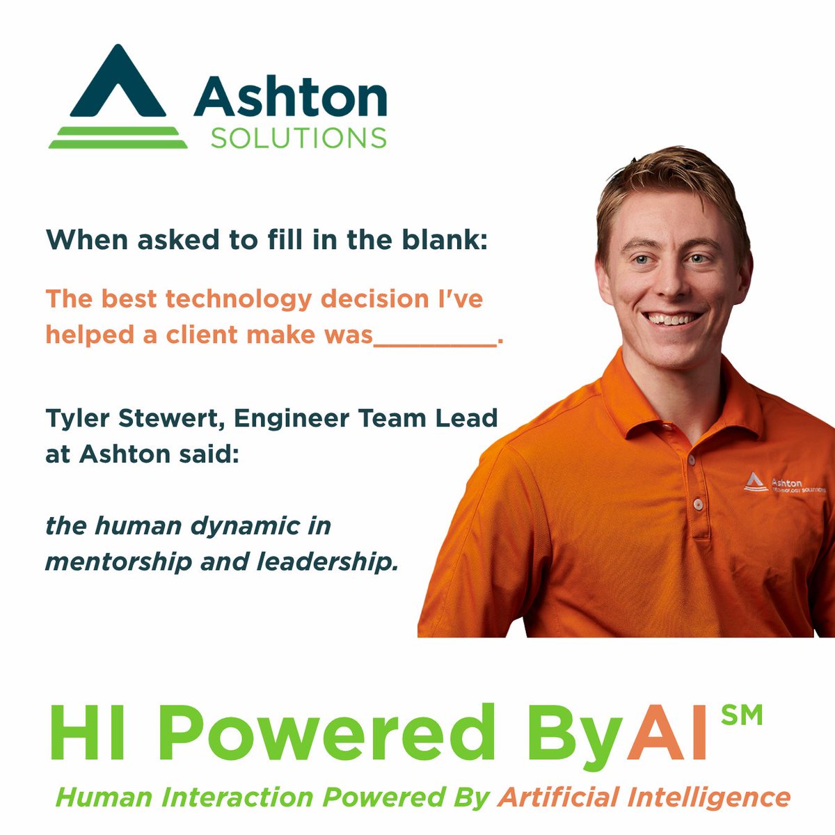 AshtonSolutions's tweet photo. AI is changing the way organizations work, but people are still what make technology successful.
#HIPoweredByAI #HumanInteractionPoweredByAI #Leadership #TechnologyStrategy #ManagedITServices https://t.co/AijQUCZXgU