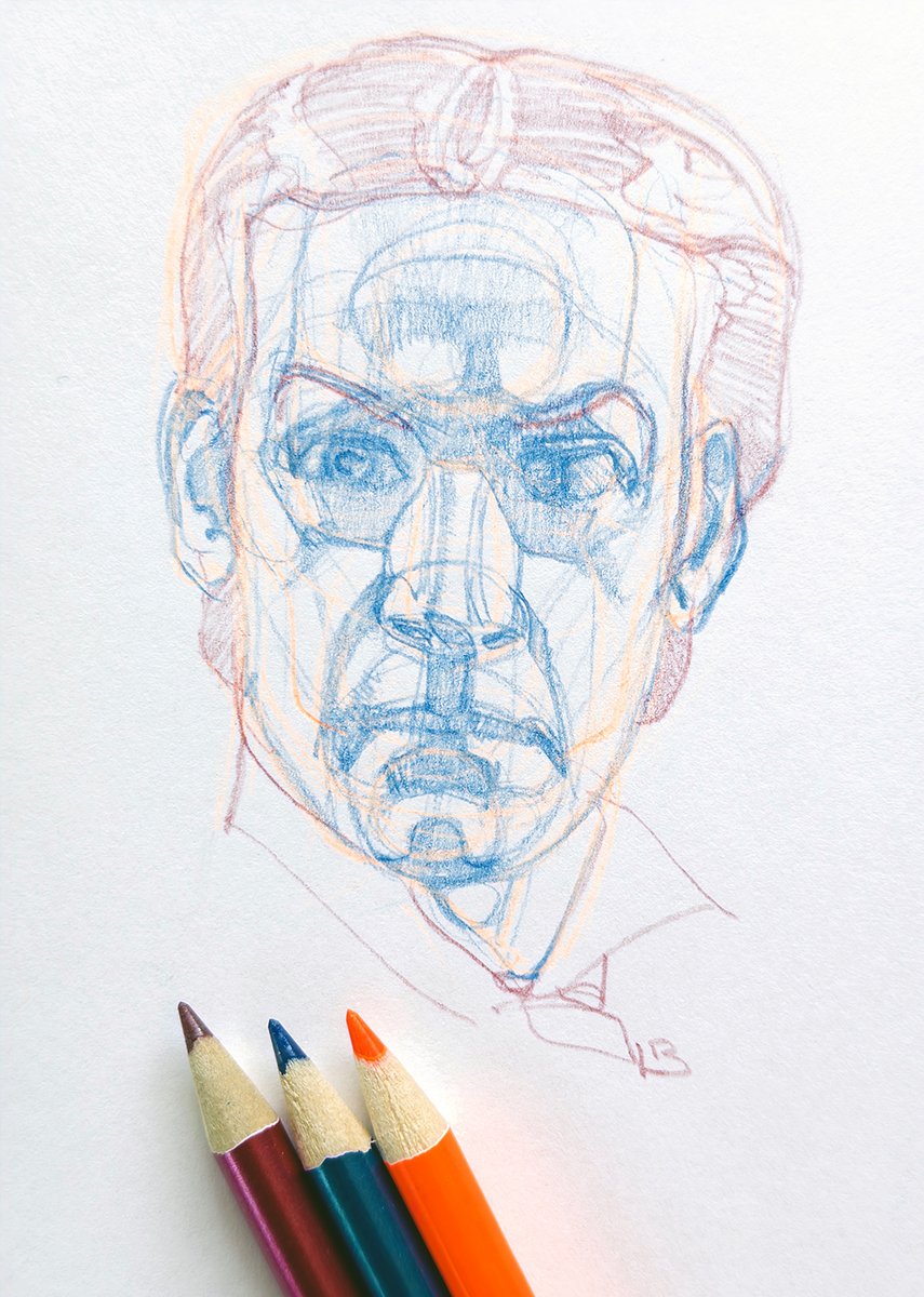 606R3's tweet photo. Dramatic lighting study. Metallic and Fluorescent color pencils https://t.co/R0FHCCHlWp