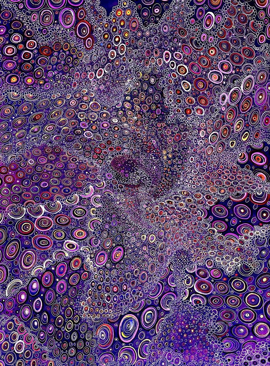StephenDFerris's tweet photo. Purple Neptune
Ink/Acrylic 
36”x24” https://t.co/ablI2370Un
