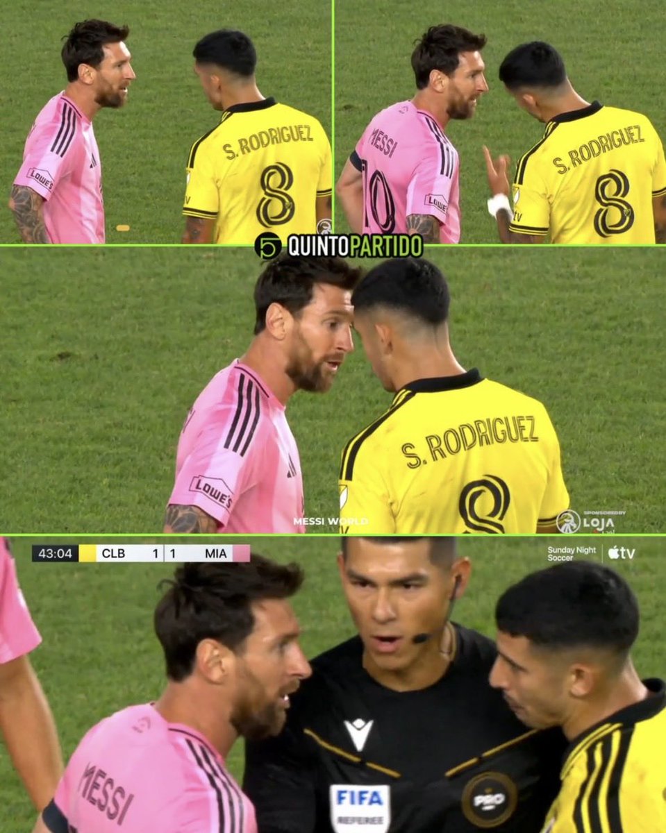 wydcasmir's tweet photo. 🚨Santiago Rodríguez on his altercation with Lionel Messi:

🎙️ Reporter: “Santiago, what was that heated conversation with Messi about?”

🗣️ Rodríguez: “Honestly, I’m a Ronaldo fanboy, but Leo made me angry today. How can a 39-year-old man still play like this? He kept dribbling, breaking our plans and making everything difficult. That annoys you as a player.

“When I finally got past him, I brought him down and told him, ‘Your age mates are all retired, aren’t they?’ He just smiled. I told him Ronaldo is the best, and he nodded and said, ‘That’s your problem.’ (laughs)

“I thought I got into his head, but he still found an unbelievable way to score. That’s when I realized he’s not just human. After the match, I told him, ‘I was wrong, you’re the best.’ We hugged. That free-kick was the best goal I’ve witnessed in my life.”
