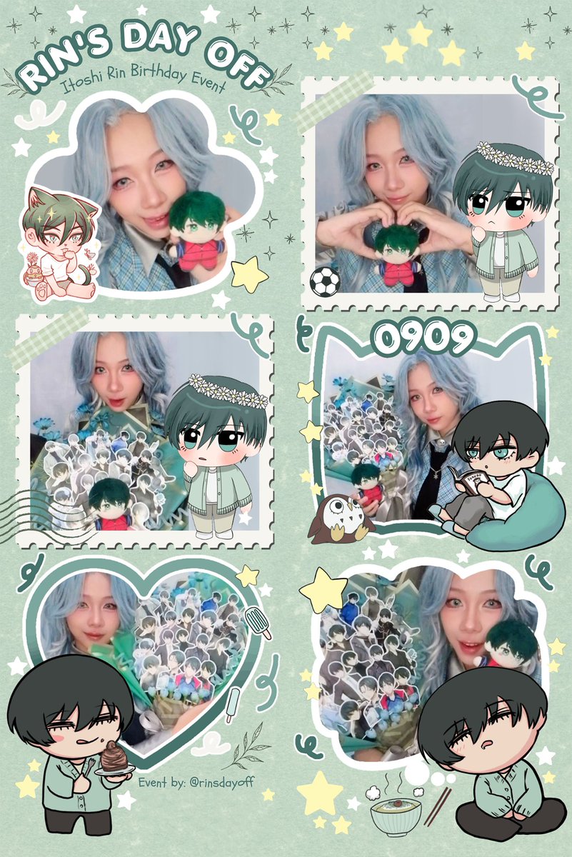 fanxyaa_'s tweet photo. Kinda late, but never too late for these beautiful frame by @rinsdayoff #RinsDayOff2026
With chibi rin &amp; Rin's bouquet that i made 2 years ago https://t.co/MY6G2Lr1WN