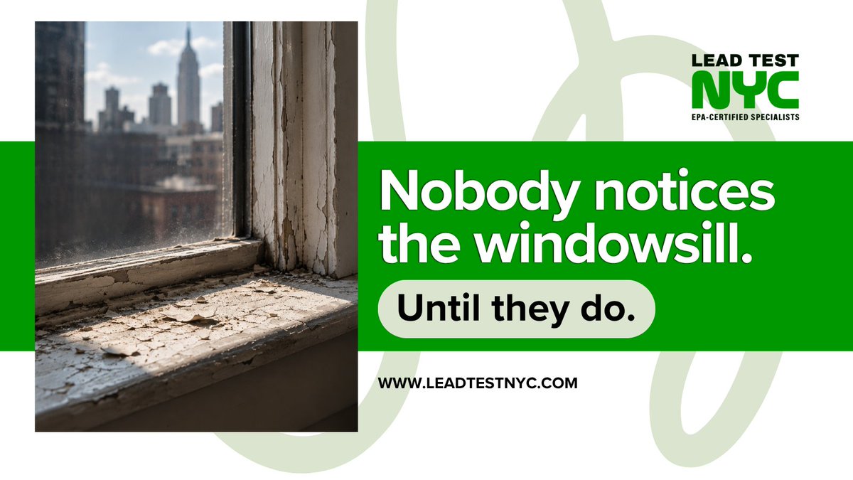 lead_test_nyc's tweet photo. You might walk past it every day without thinking twice.
But in an older NYC apartment, a windowsill can tell you more than you think. Testing helps you know what’s actually there.
#NYC #LeadTesting #LeadPaint #NYCRealEstate #leadtestnyc https://t.co/YaRLGCUuT4