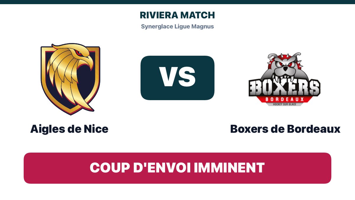 rivieramatch's tweet photo. 🏒 Avant-match

Aigles de Nice 🆚 Boxers de Bordeaux
Synerglace Ligue Magnus

Suivez le direct sur Riviera Match :
https://t.co/8pjtlhd6uX https://t.co/997LPG0NCq