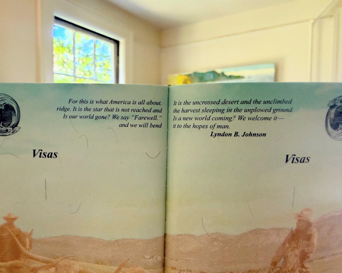 rexsalisbury's tweet photo. my favorite quote in the US Passport.  

"For this is what America is all about. It is the uncrossed desert and the unclimbed ridge. It is the star that is not reached and the harvest that is sleeping in the unplowed ground. 

Is our world gone? We say farewell. 

Is a new world coming? We welcome it, and we will bend it to the hopes of man."
- LBJ’s 1965 inaugural

Then --was the dawn of the space Age.  In the address he mentioned Mars twice.  Mariner 4 was on a mission to photograph the red planet for the first time.  

Now -- With Starship taking flight and the dawn of the AI revolution...hits as hard as ever. 

America welcomes the new world b/c we will shape it.