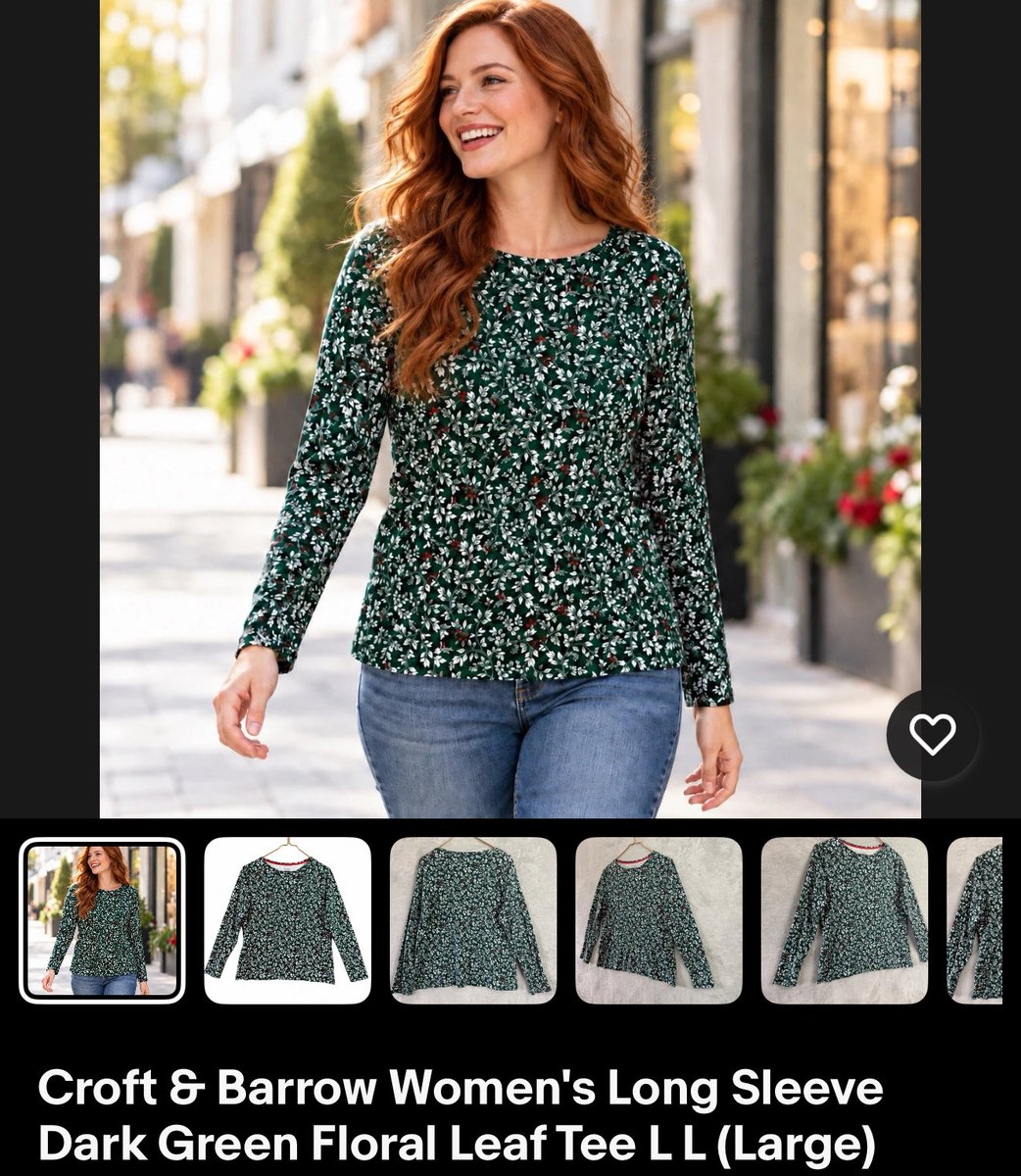 lisnarda6's tweet photo. Check out Croft &amp; Barrow Women's Long Sleeve Dark Green Floral Leaf Tee L L (Large) Logo https://t.co/Rpx3632Yax #eBay via @eBay https://t.co/TpXjF7Ln3E