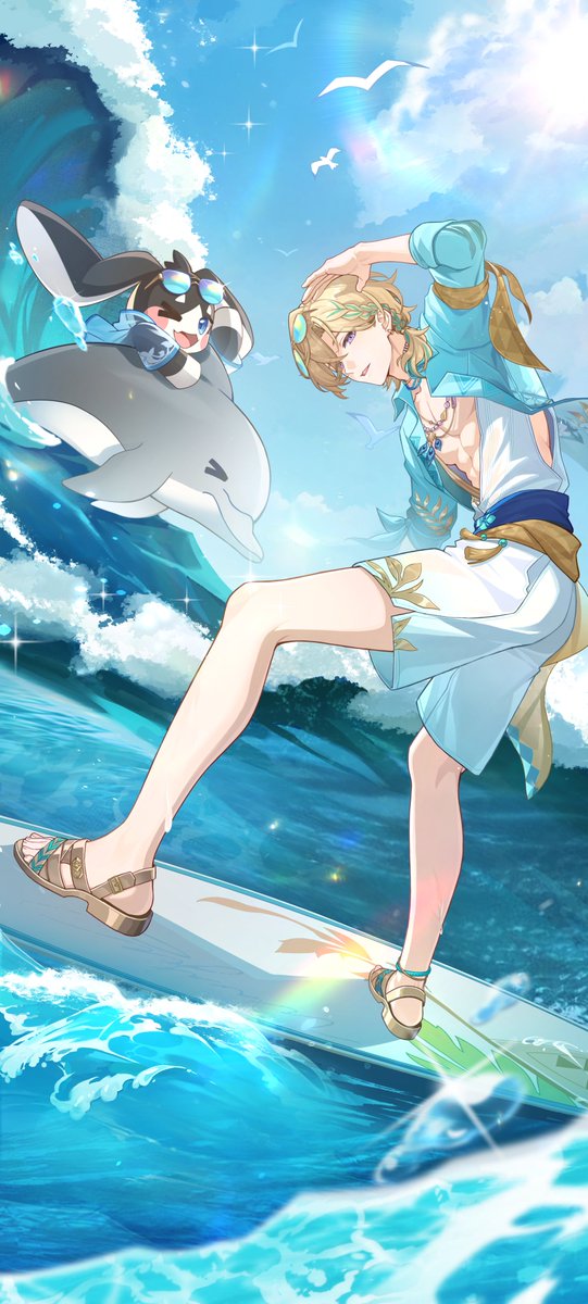 PomPom_HonkaiSR's tweet photo. 🗓️ October 2026 Calendar Wallpaper from Pom-Pom
 
Here comes the wave! 🌊
 
#HonkaiStarRail https://t.co/Wvnw2J6csT
