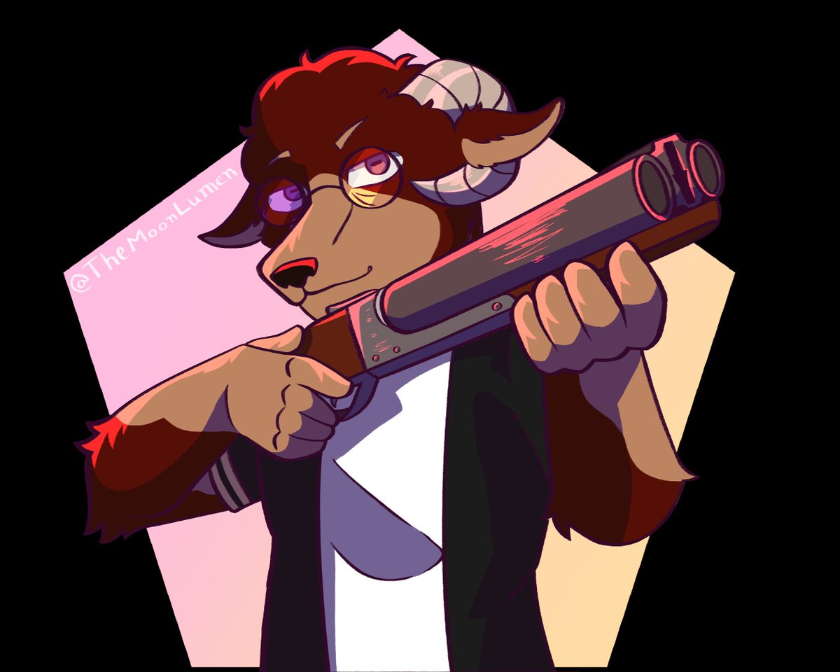 theMoonLumen's tweet photo. You better think well about your next words...
[Shaded Halfbody Commission]
Had a lot of fun drawing this goat with a shotgun for @stupidyote https://t.co/SqFD2oZbym