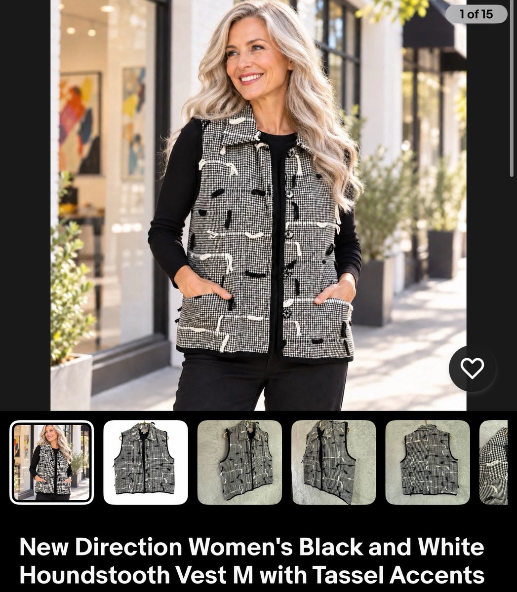 lisnarda6's tweet photo. Check out New Direction Women's Black and White Houndstooth Vest M with Tassel Accents https://t.co/Igv3B3CNrT #eBay via @eBay https://t.co/iobT7oGVJ5
