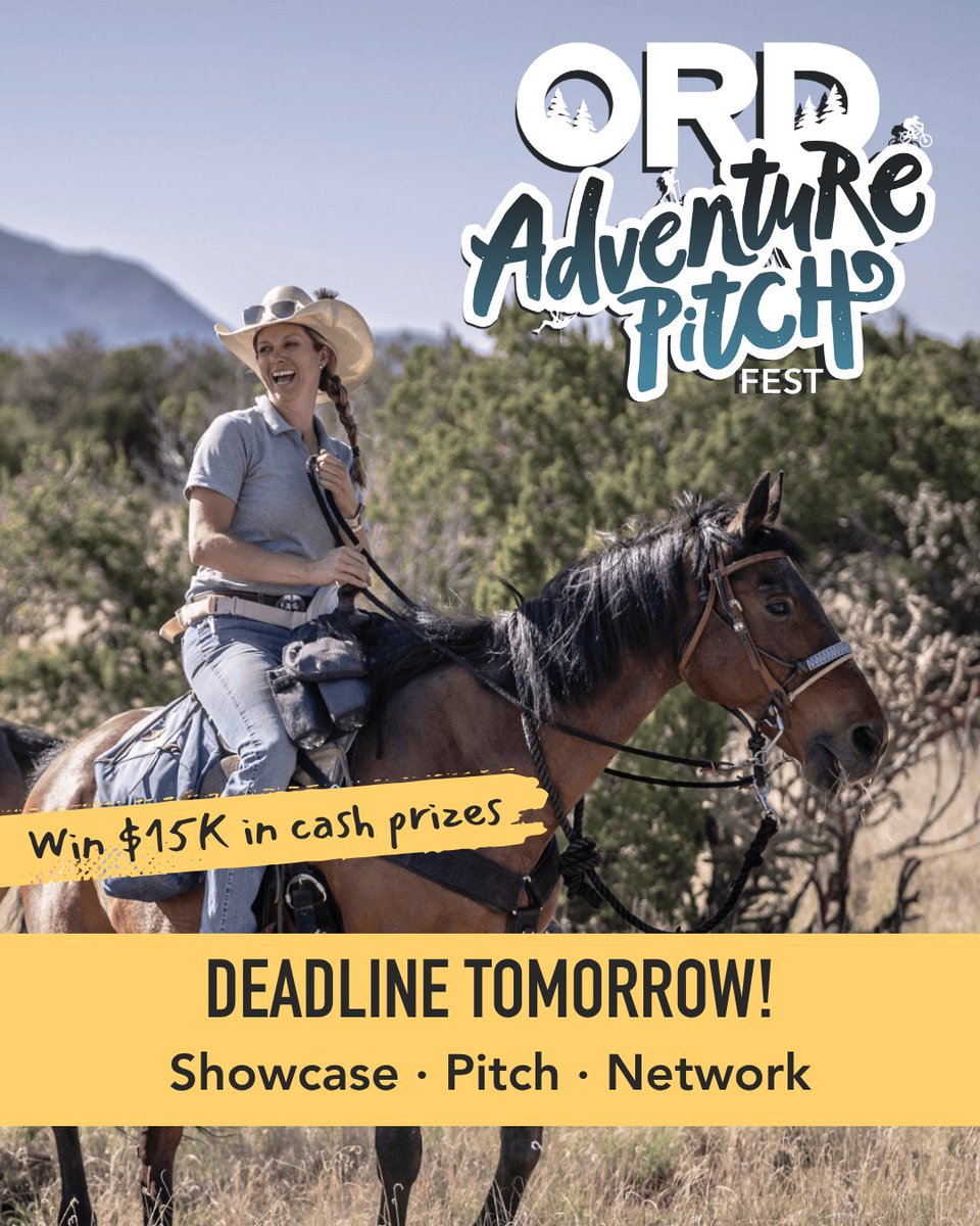 NMoutdoorrec's tweet photo. NM outdoor businesses and organizations — this is your last chance to apply for Adventure Pitch Fest! Showcase your business. Build connections. Compete for $15k in cash prizes (for-profits only). Applications close tomorrow, September 30. 
👉 Apply now: https://t.co/mCIHSQcGvP https://t.co/2KvpTOeHUN