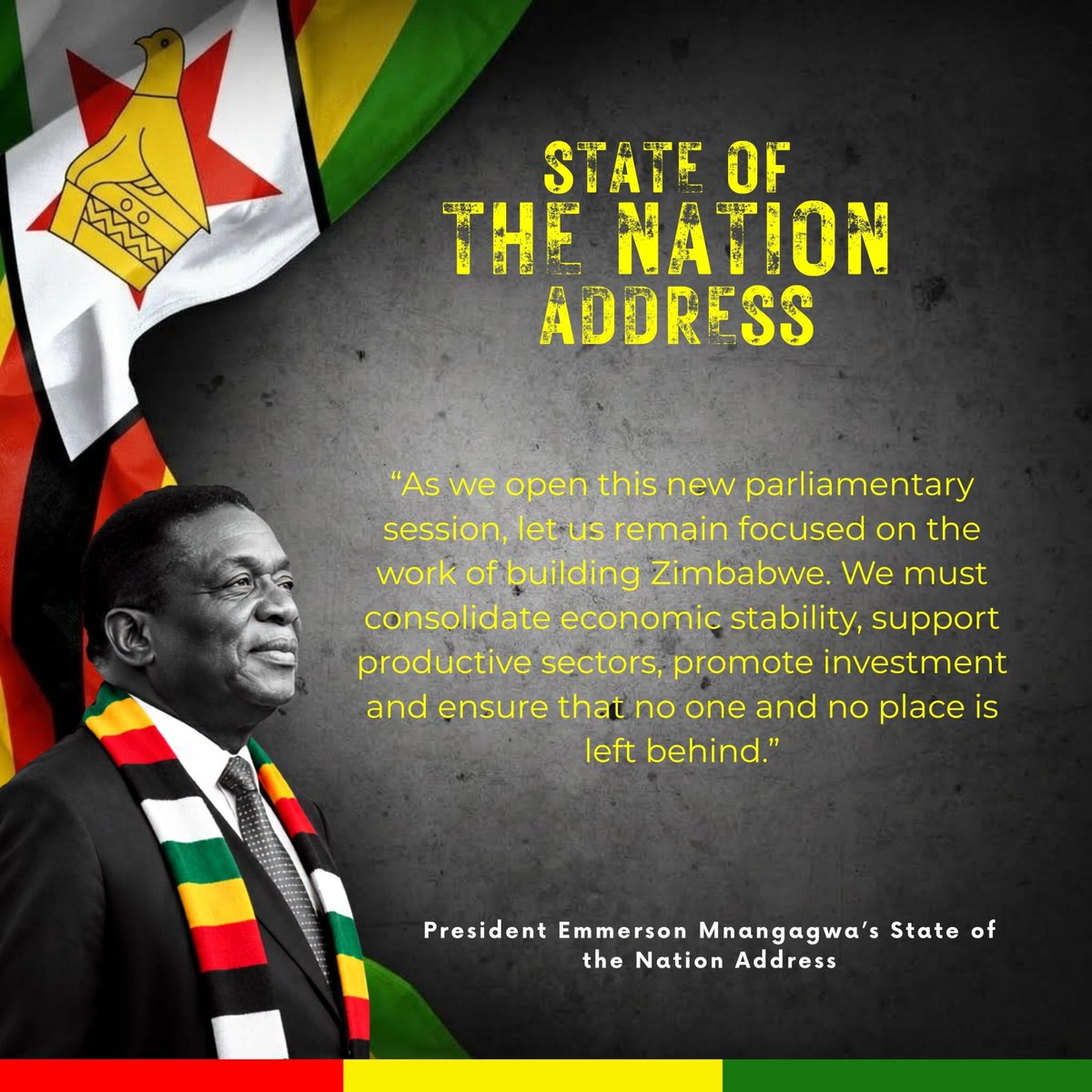 DudueNcubeP's tweet photo. Forward-looking State of the Nation Address from President Mnangagwa. A clear focus on building a stronger, more inclusive Zimbabwe for all. #ZIMSONA2026 https://t.co/KX2urY39QM