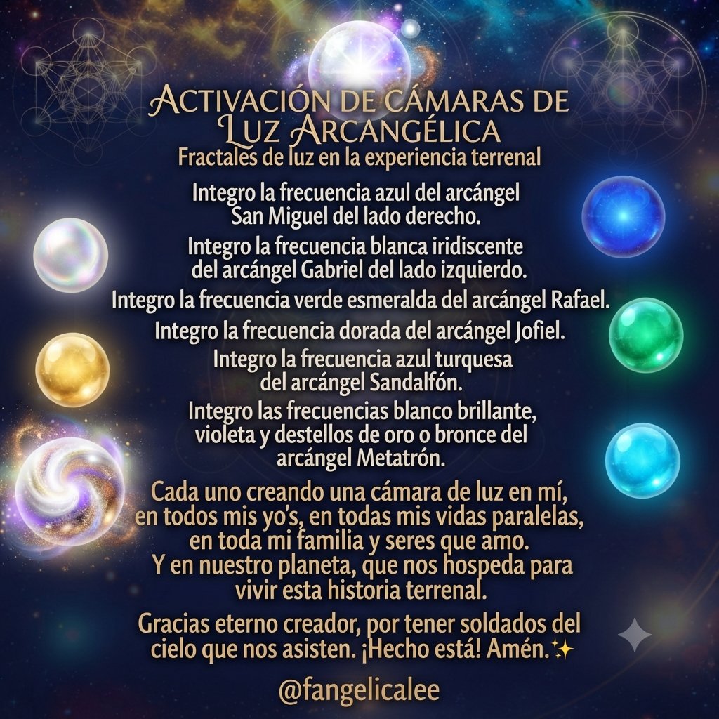 fherreralee's tweet photo. Hoy en en la tierra dieron un día de reconocer el mundo arcángelico y consideró  debe ser cada día de nuestra existencia como fractales de luz que nos hizo el eterno creador; por lo qué te dejo está afirmación para que lo hagas cada dia y actives las camaras de luz que ellos : https://t.co/bGmwAgKACz