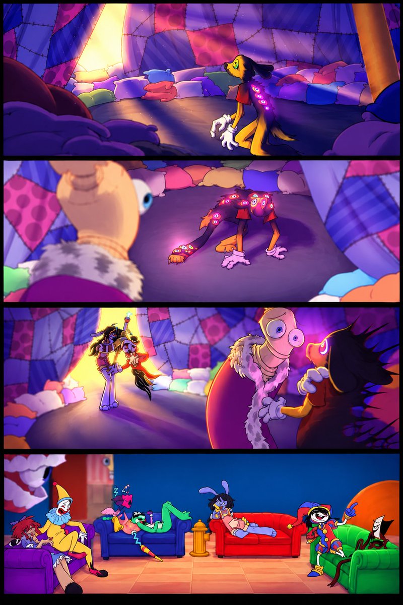 DigitalCircus_V's tweet photo. #theamazingdigitalcircus #scratch #kinger #jax #caine #ragatha  #ribbit #zooble #pomni  #gangle #kaufmo #tadcfanart #tadccomic https://t.co/Q75Rn8LtCo