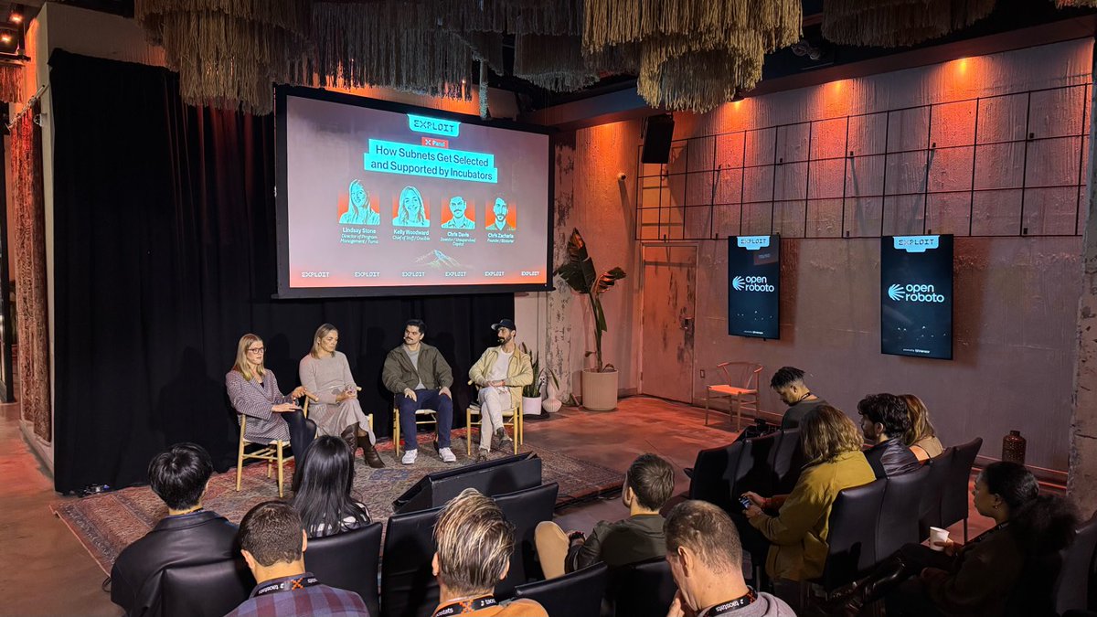 ExploitSummit's tweet photo. What gets a Bittensor team into an incubator, and what happens after the yes?

@LindsMikeStone, Kelly Woodward of @CrucibleLabs and @capradavis join @macrozack of @bitstarterAI on the RAO stage to discuss how teams get selected and supported. https://t.co/wDmbSSPBjl