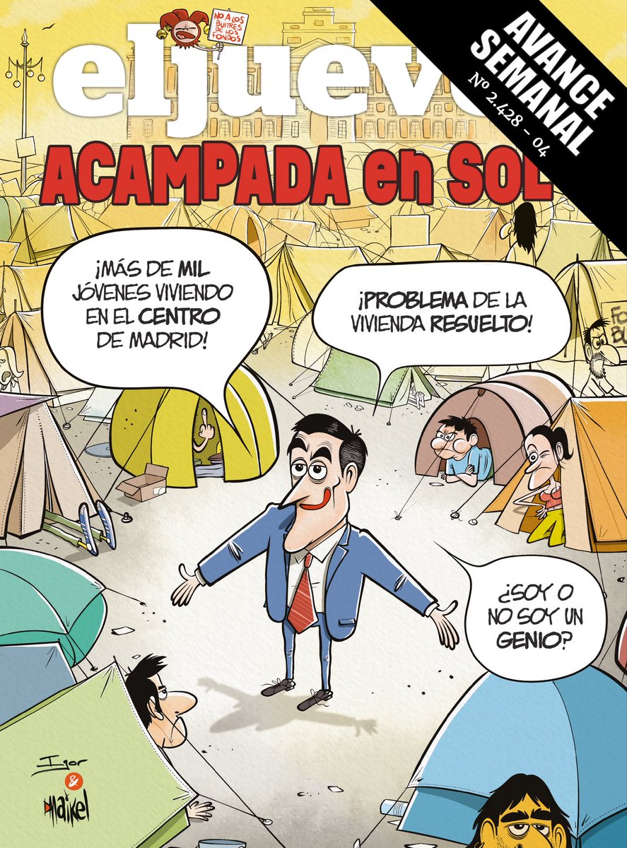 eljueves's tweet photo. ⛺️ NUEVO NÚMERO SEMANAL ⛺️

¡Suscríbete! Te mandamos la revista a casa, accedes a 12 años de hemeroteca, dibujamos tu caricatura y te regalamos dos numerazos extra 👉 https://t.co/uvkTy1b8tg https://t.co/87Ls8zcQeF