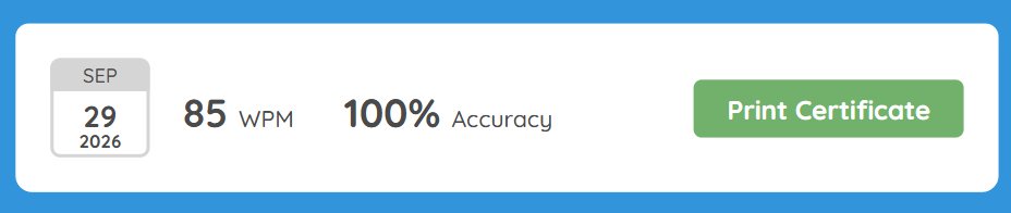 CherryPemonSoap's tweet photo. As celebration for this milestone, I took a one minute typing test on https://t.co/ulQdBYFtru. 85 wpm, ZERO errors. https://t.co/cUsk0z5gy7