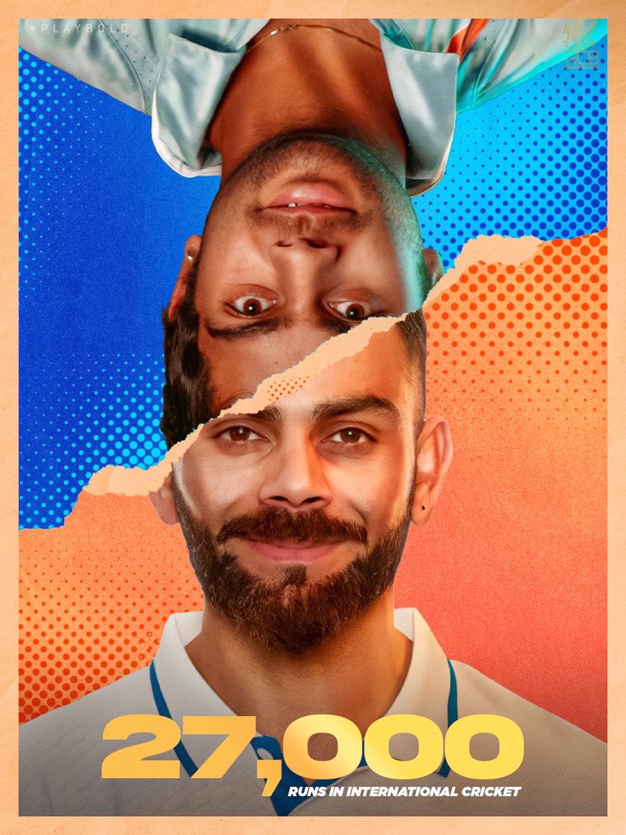 RCBTweets's tweet photo. 2️⃣7️⃣,0️⃣0️⃣0️⃣ 𝙍𝙀𝘼𝙎𝙊𝙉𝙎 𝙒𝙃𝙔 𝙃𝙀'𝙎 𝙏𝙃𝙀 𝙂𝙊𝘼𝙏. 🐐🇮🇳

2️⃣ years ago, 𝗩𝗶𝗿𝗮𝘁 𝗞𝗼𝗵𝗹𝗶 got to 27,000 international runs - quicker than anyone who's ever picked up a bat. 😮‍💨🔥

#PlayBold #ನಮ್ಮRCB https://t.co/xwdAKciO9m