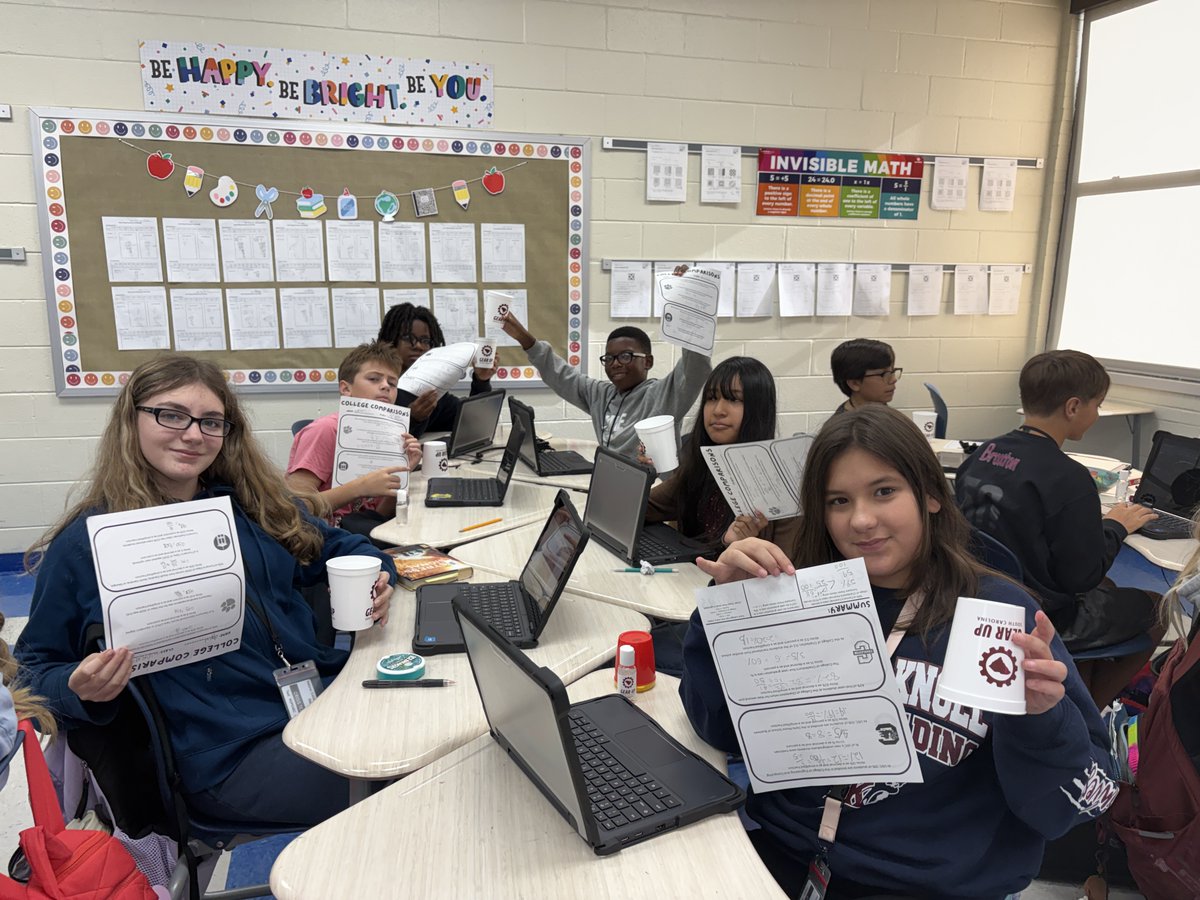 FulmerFalcons's tweet photo. ππ GEAR UP Week brought college exploration into the math classroom! Students in Ms. Wilsonβs class used fractions, decimals, and percentages to compare colleges across South Carolina while putting their math skills to work. πβ¨
#GEARUPweek #collegeandcareerready #Lex2 https://t.co/fiy4pmKtN6