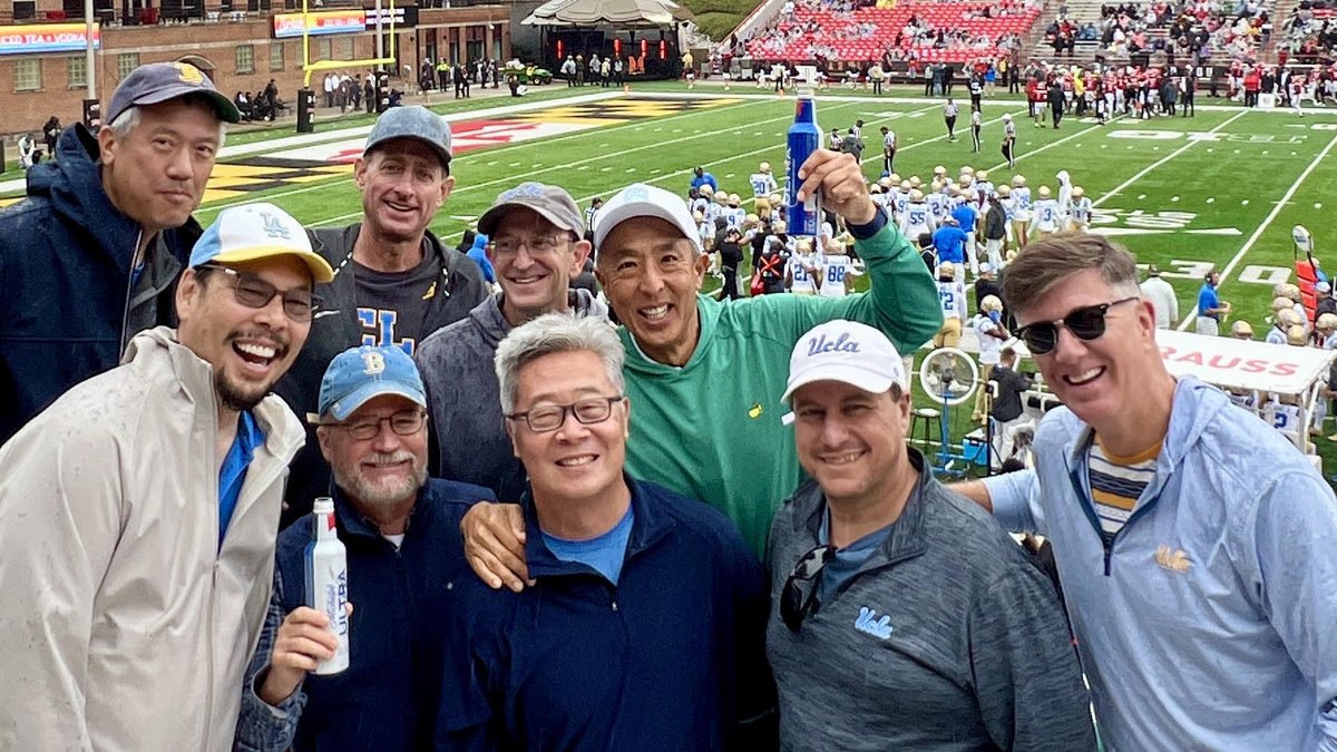 SigmaPi's tweet photo. Some friendships are measured by the distance brothers will travel to be together. Sigma Pi Grand Herald Brad Reichard joined 15 of his Upsilon Chapter brothers and their sons from across the country in Washington, D.C., as their UCLA Bruins took on the Maryland Terrapins. https://t.co/1nOmhHE3Jt