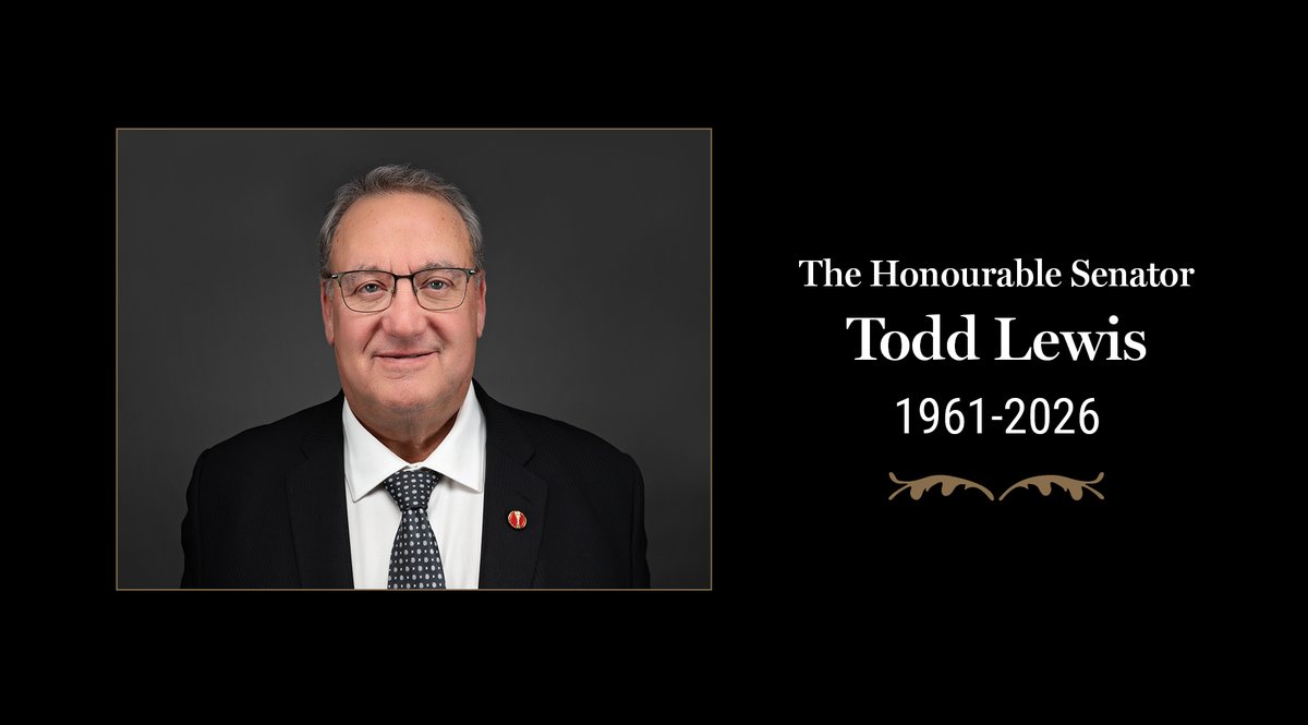 SenateCA's tweet photo. Senators are paying tribute to the late Senator Todd Lewis – a tireless champion for Canada's agricultural sector who dedicated more than 40 years to farming, advocacy work and community service. He died on July 31, 2026.

🎥 LIVE: https://t.co/WLvHvleTgI

#SenCA #cdnpoli https://t.co/BQMvF7Mvjz